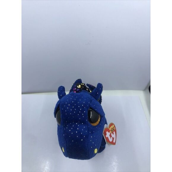 NEW Ty Beanie Boos 6 INCH Saffire BLUE SPECKLED DRAGON SMALL Plush Animal Toy - Picture 4 of 14